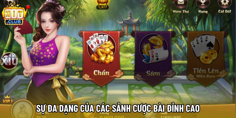 Sự đa dạng của các sảnh cược bài đỉnh cao